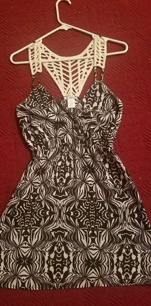 Black and white sun dress with razor back